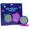 Vivid Two-Tone Air Hockey Pucks (2-Pack) | Wear-Proof Molded Psychedelic Patterns and Designs | Large 3.25-inch Pucks for Standard Air Hockey Tables |