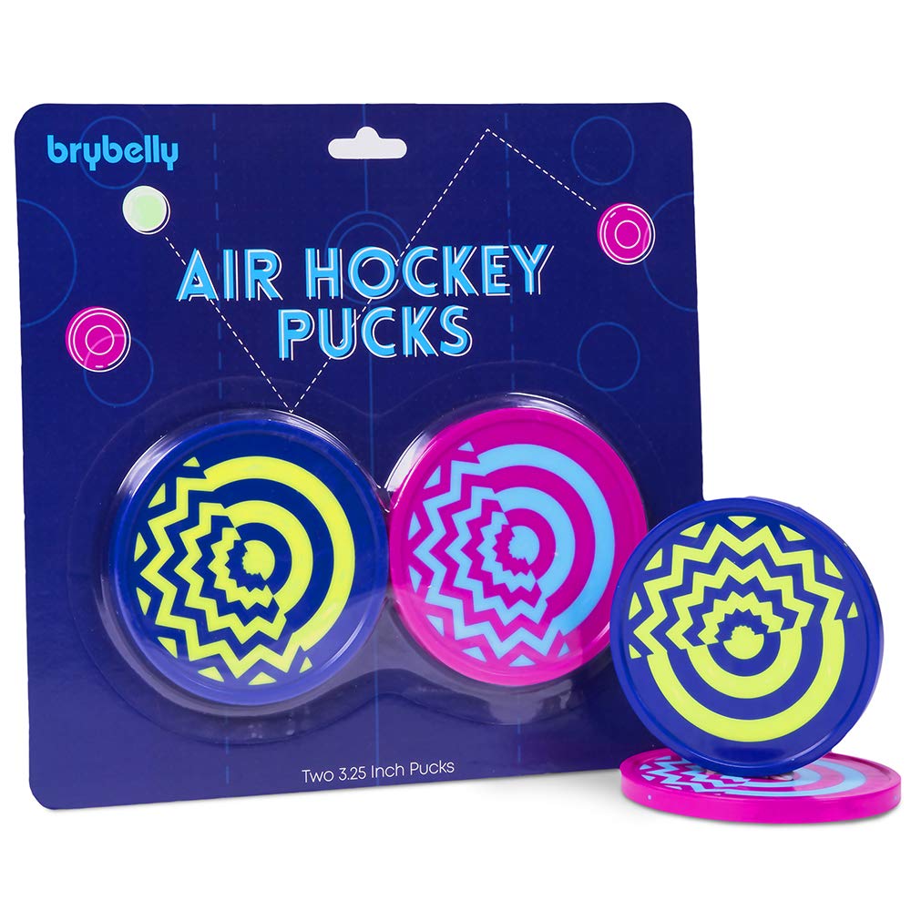 Vivid Two-Tone Air Hockey Pucks (2-Pack) | Wear-Proof Molded Psychedelic Patterns and Designs | Large 3.25-inch Pucks for Standard Air Hockey Tables |