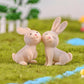 7 Pcs Rabbit Figures for Kids, Animal Toys Set Cake Toppers, Rabbit Fairy Garden Miniature Figurines Collection Playset for Christmas Birthday Gift