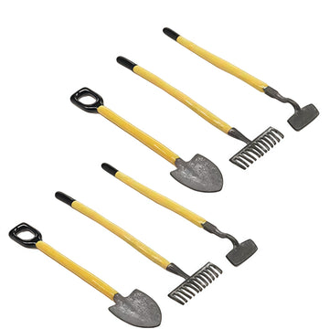 6Pcs 1/12 Miniature Shovel Rake and Hoe Farm Tools Dollhouse Decoration Accessories Yard Supplies Scene Model Set Decor Accessories, Dollhouse