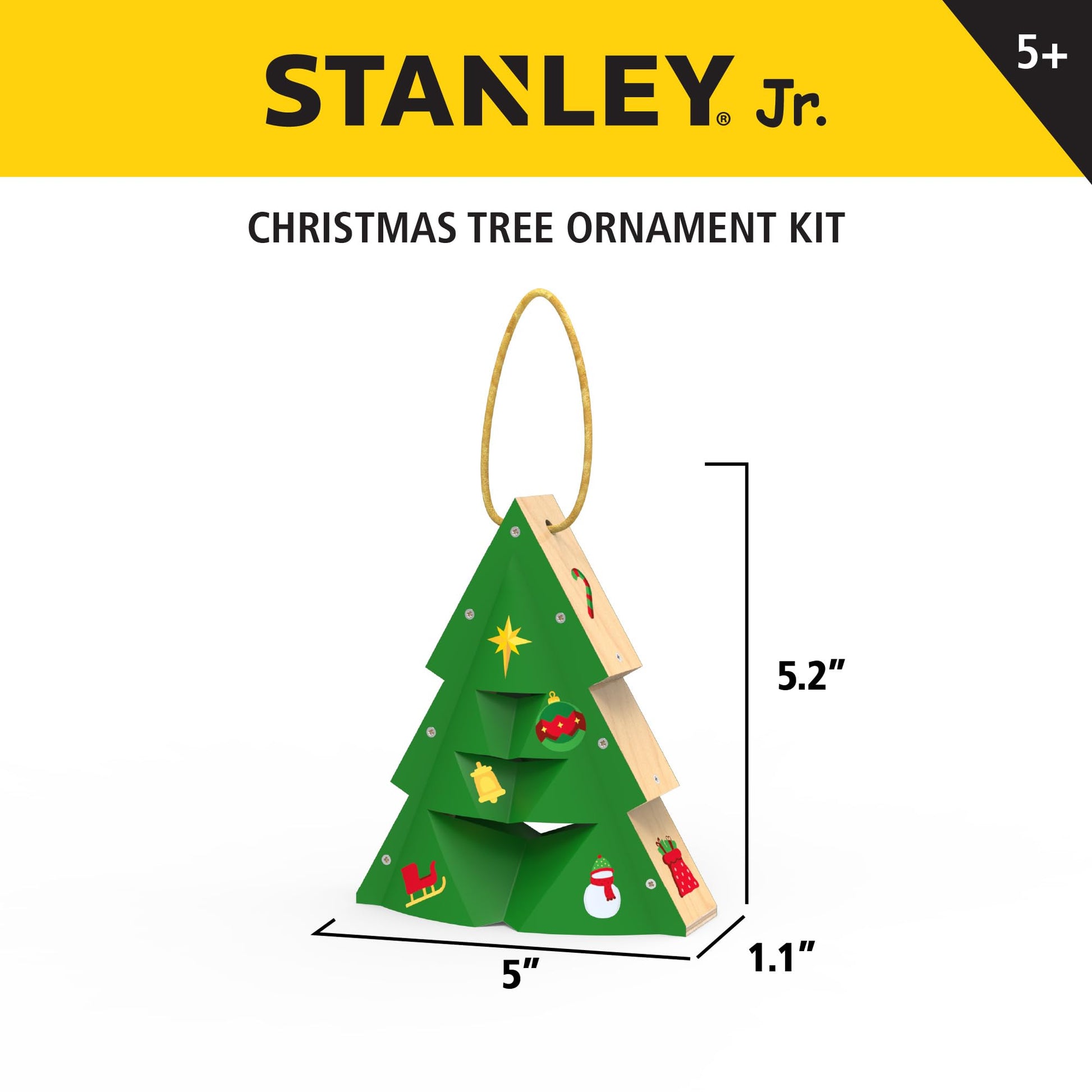 Red Toolbox Stanley Jr. Easy Build Christmas Tree Ornament Kit, Holiday Gift Christmas Edition