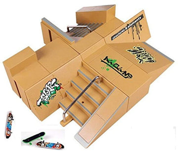 Kidsdream 8pcs Skate Park Kit Ramp Parts for Fingerboard Mini Finger Skateboard Fingerboards Ultimate Parks with 3PCS Finger Boards