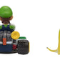Super Mario Spin Out Mariokart Luigi Racer Vehicle with 360 Spins, Wind Up and Go! Includes One 2.5” Luigi Action Figure