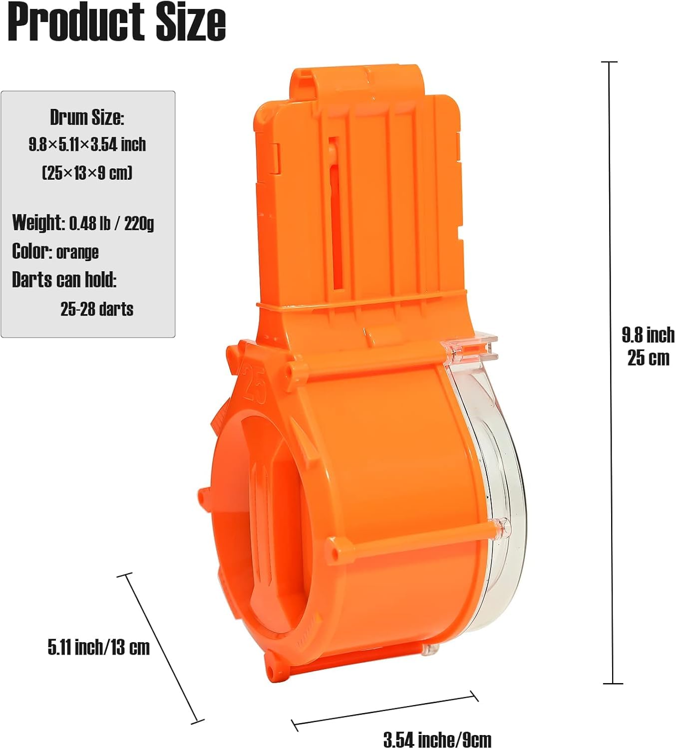 25 Round Drum Magazine for Nerf N-Strike Elite Series with 30 Refill Foam Darts Compatible with Nerf N-Strike Elite Series Blasters (14+ Use Only)
