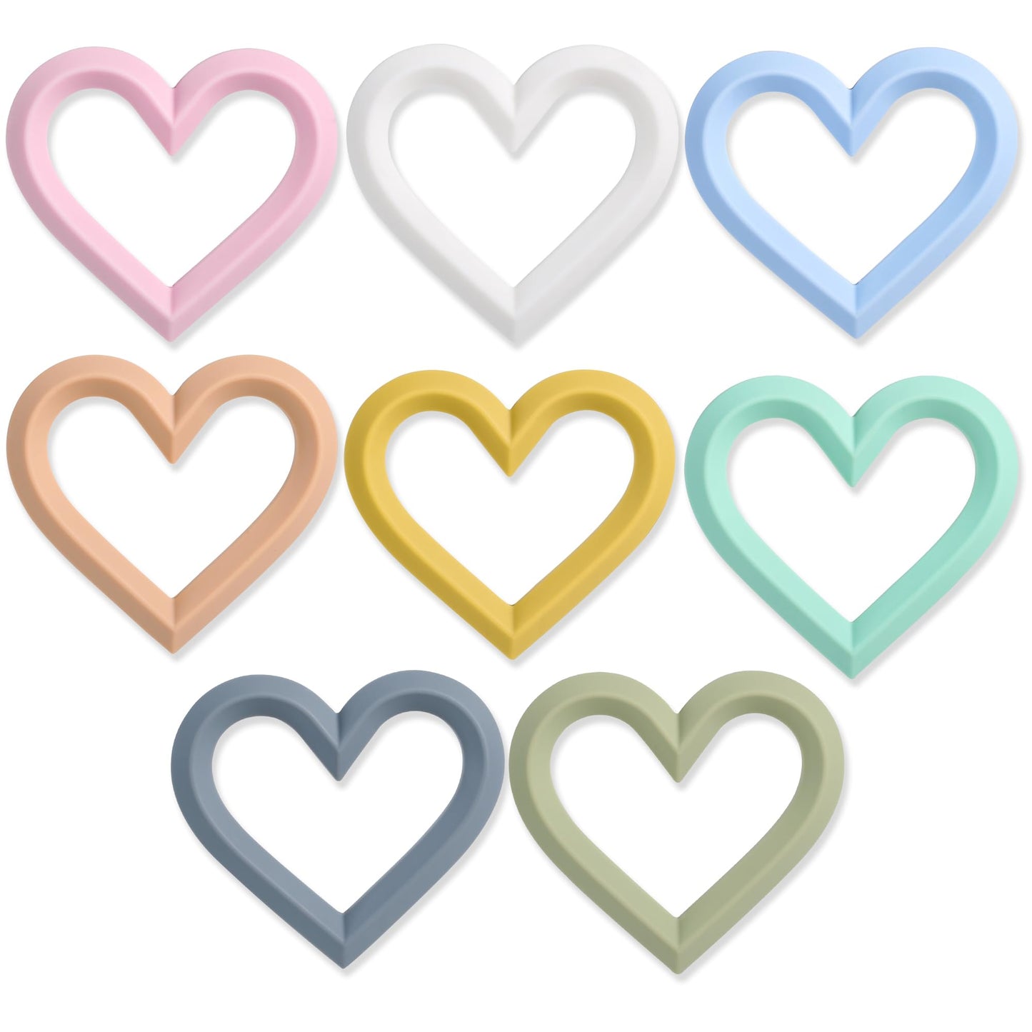 Valentine's Day Baby Teether Silicone Heart Teething Toys 6-12 Months 0-6 Months,Baby Chew Toys Teething Relief,Gifts for Babies,BPA-Free