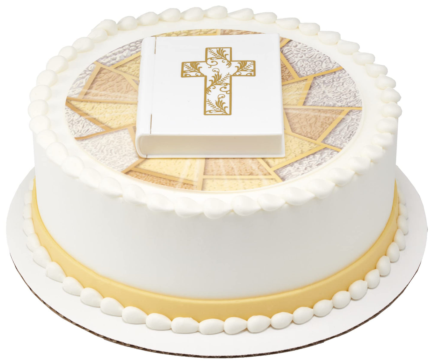 Religious Bible and Cross Cake Topper