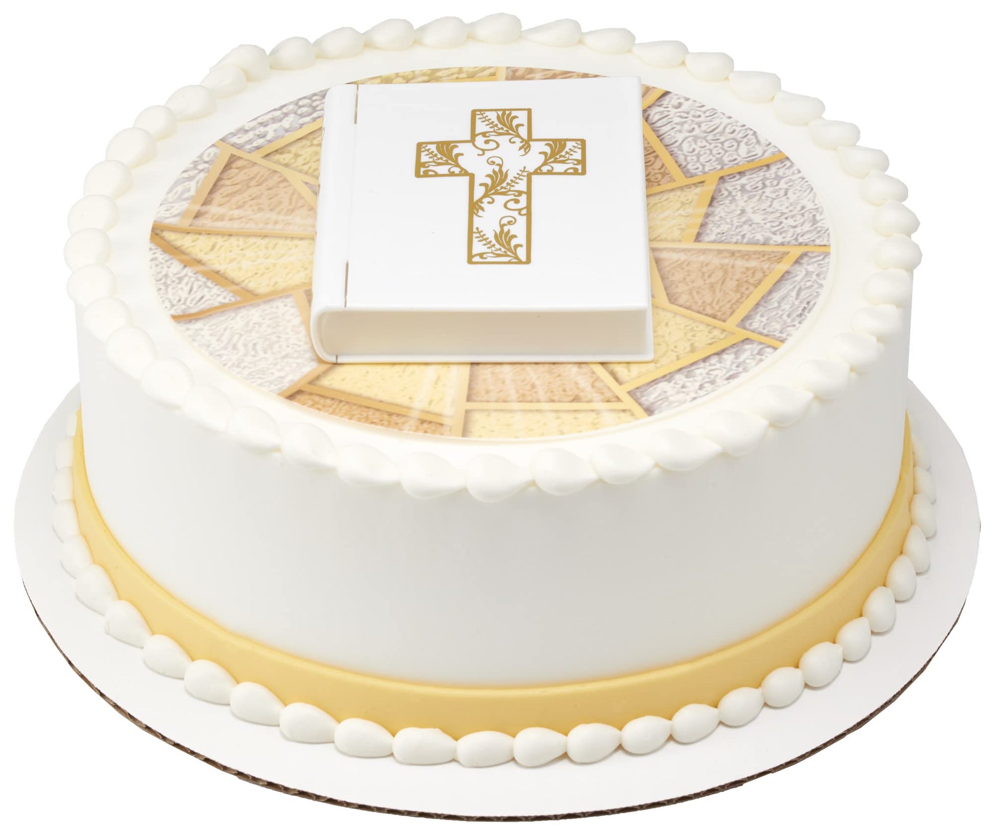 Religious Bible and Cross Cake Topper