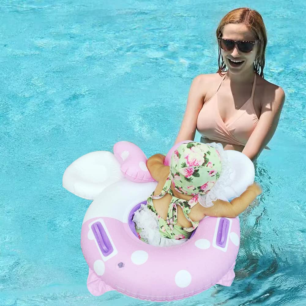 New Baby Swimming Pool Floats for Toddler Kids 8-48 Months Under 44lb, Inflatable Swim Ring Water Raft with Seat and Handle for Summer Beach Outdoor
