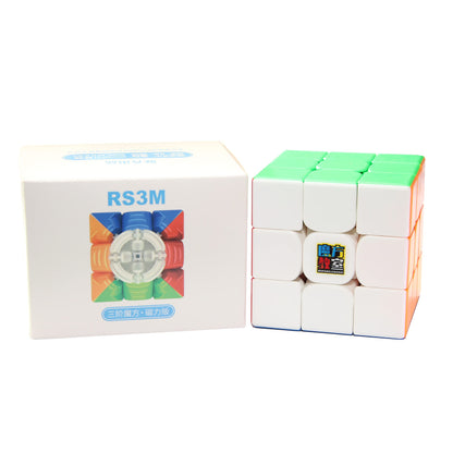 CuberShop Moyu RS3M 2020 3x3 Magnetic Speed Cube, Stickerless Budget Magnetic 3x3 Budget Cube, MFJS Cubing Classroom Professional 3X3 Speed Cube (Moyu