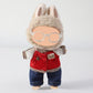 3-Piece 17cm Doll Outfit Set - Transparent Glasses, Baseball Jacket, Denim Pants - Red Sporty Style for Collectible Figures Accessories Clothes (No