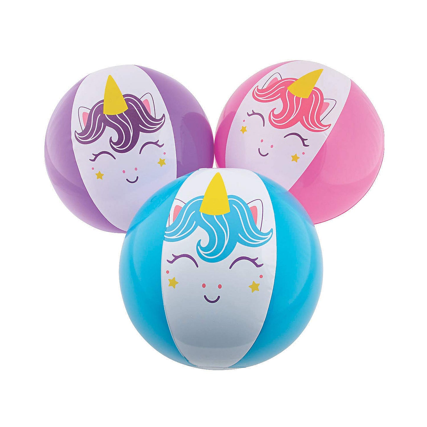 Fun Express Unicorn Beach Balls, White, 11 inch, 12 Pieces