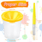 RNKP 4 Piece Children's No Spill Paint Cups with Colored Lids and 4 Piece Large Round Brush Set with Plastic Handles