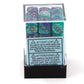 Chessex Dice d6 Sets: Gemini Blue / Teal with Gold - 12mm Six Sided Die (36) Block of Dice