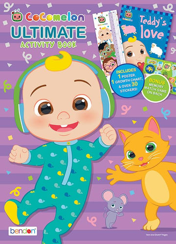 Bendon Cocomelon Coloring Book | Coco Melon Ultimate Activity Book | 32 Pages | 1 Poster | Growth Chart | Over 30 Stickers | Memory Game | Officially