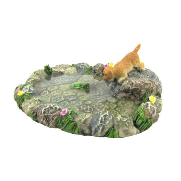 Treasure Gurus Miniature Stone Pond Turtle Dog Fairy Garden Ornament Mini Outdoor Dollhouse Decor Accessory