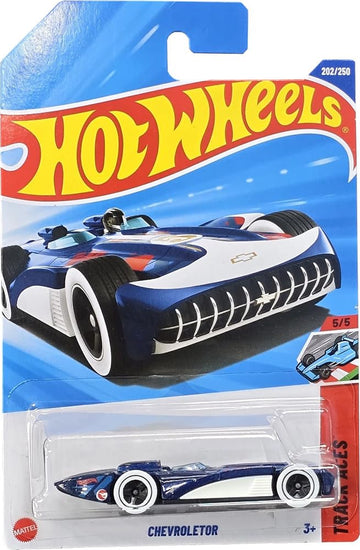 Hot Wheels Chevroletor Treasure Hunt Track Aces, Chevrolet Die-Cast Car, 1:64 Scale, Blue