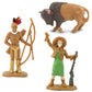 Safari Ltd. Wild West TOOB - 10 Figurines: Native Teepee, Bull, Wagon, Buffalo, Chief, Cowboy, Riding Cowboy, Saddled Horse - Educational Toy Figures