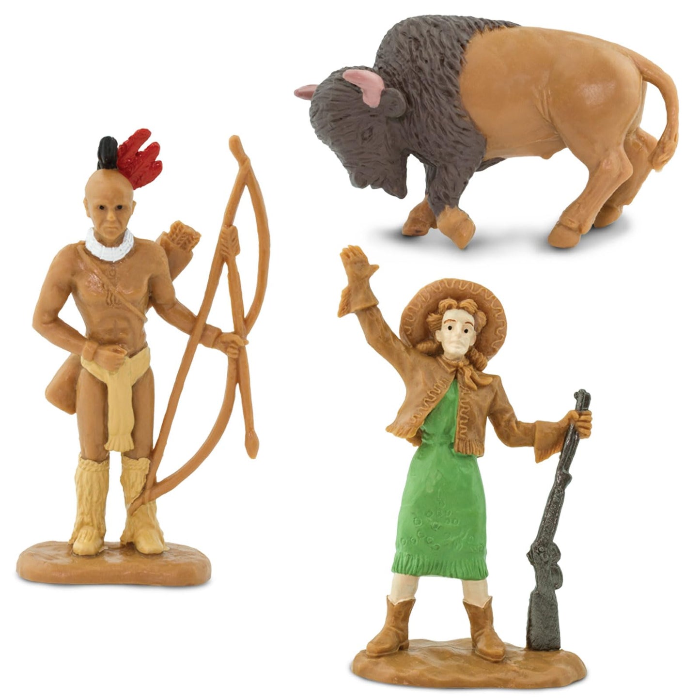 Safari Ltd. Wild West TOOB - 10 Figurines: Native Teepee, Bull, Wagon, Buffalo, Chief, Cowboy, Riding Cowboy, Saddled Horse - Educational Toy Figures