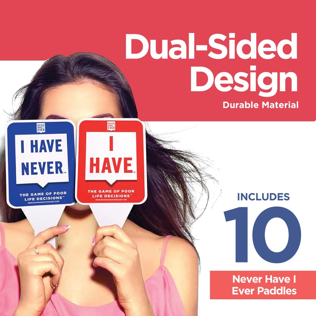 Never Have I Ever Card Game Paddles, Maximize the Fun of Playing Cards, 10 Physical I Have and I Have Never Paddles, Portable Adult Games for Game