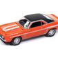 Round 2 1969 Chevy Camaro Hugger Orange with White Stripes Limited Edition to 2496 Pieces Worldwide Hobby Exclusive Series 1/64 Diecast Model Car by