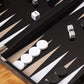 Bey-Berk Damien Acrylic Backgammon Set, 14" Black Lucite Case with Magnetic Closure and Complete Playing Pieces, Sleek Modern Game Display