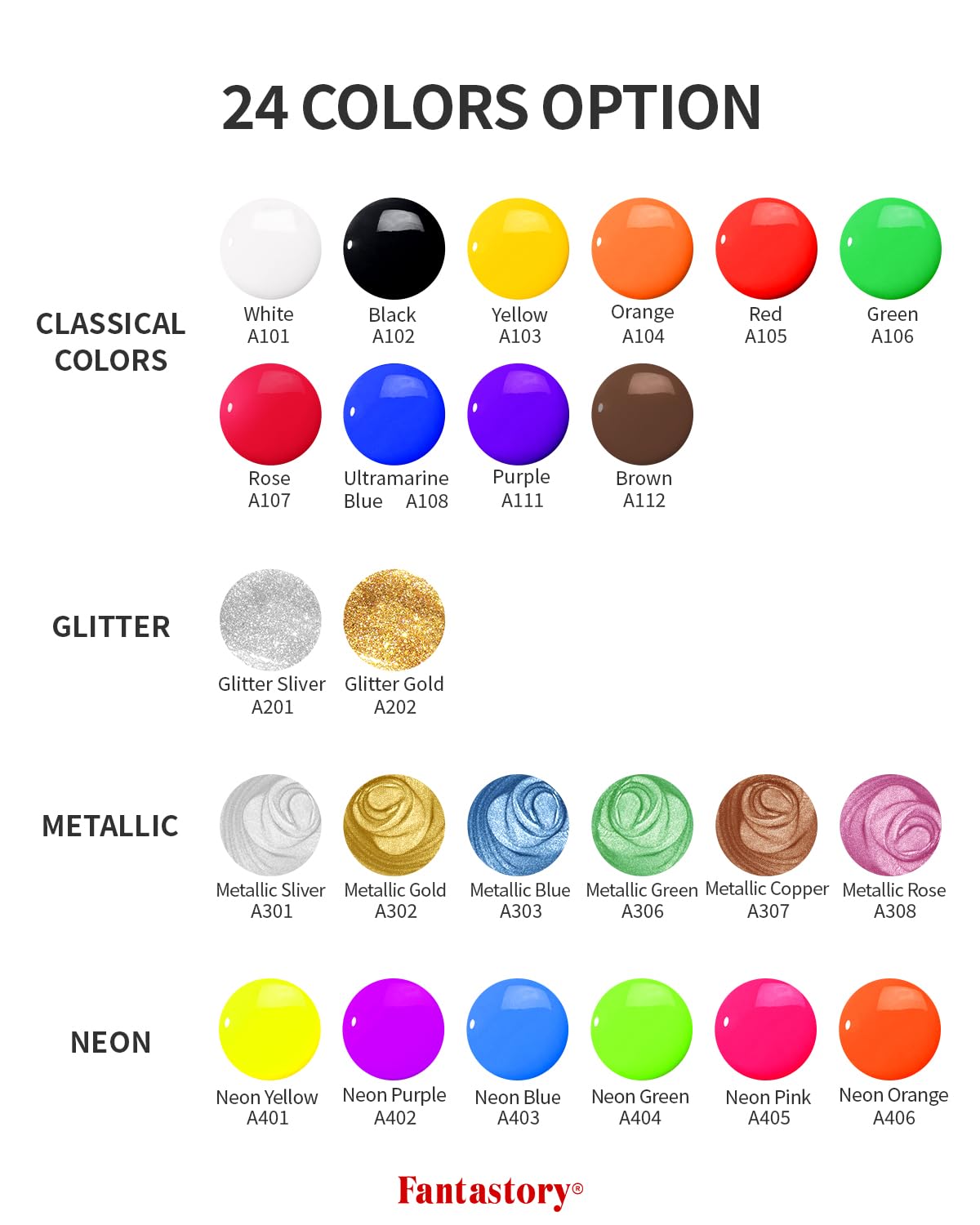 Fantastory Tempera Paint for Kids 24 Colors (2 oz Each) Washable Tempera Paint, Kids Poster Paint Sponge Painting, Non-Toxic Kids Paint Finger Paints