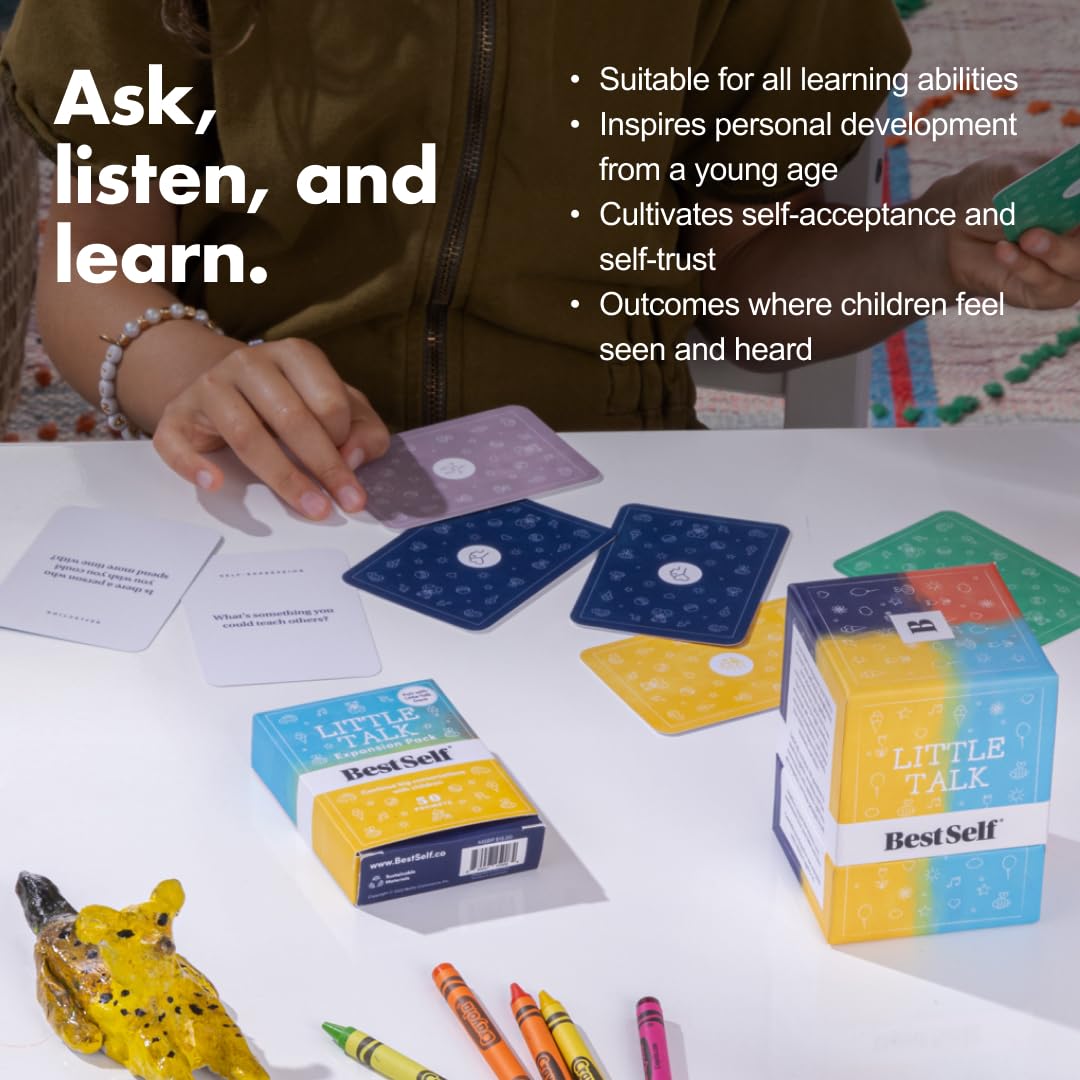 BestSelf Little Talk Expansion - 50 Conversation Cards for Kids, Therapy