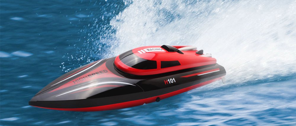 FMT H101 2.4G Remote Controlled 17 Inch Over Size 25KM/H 180 Degree Flip High Speed Electric RC Racing Boat for Pools, Lakes and Outdoor Adventure
