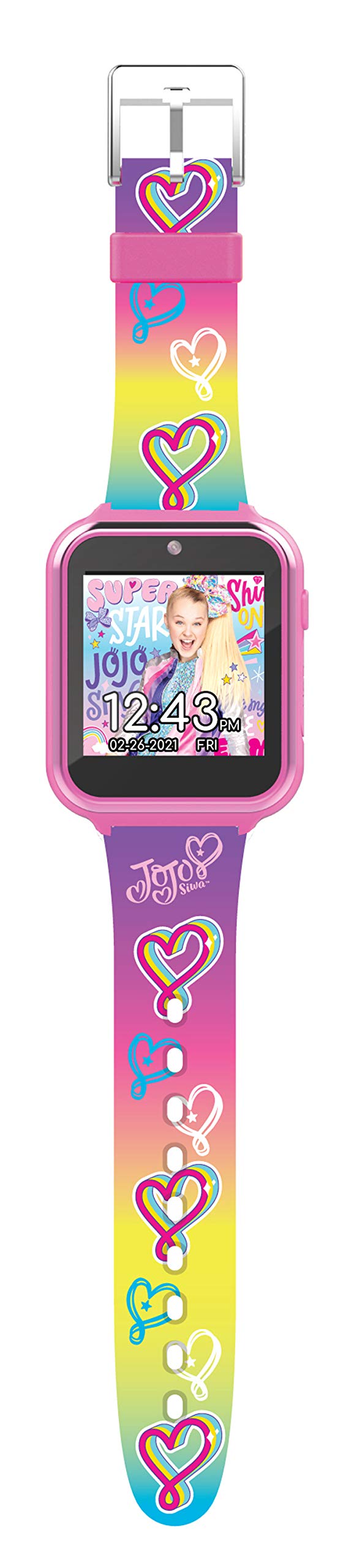 Accutime Kids Nickelodeon JoJo Siwa Educational Learning Touchscreen Smart Watch Toy for Girls, Boys, Toddlers - Selfie Cam, Learning Games, Alarm