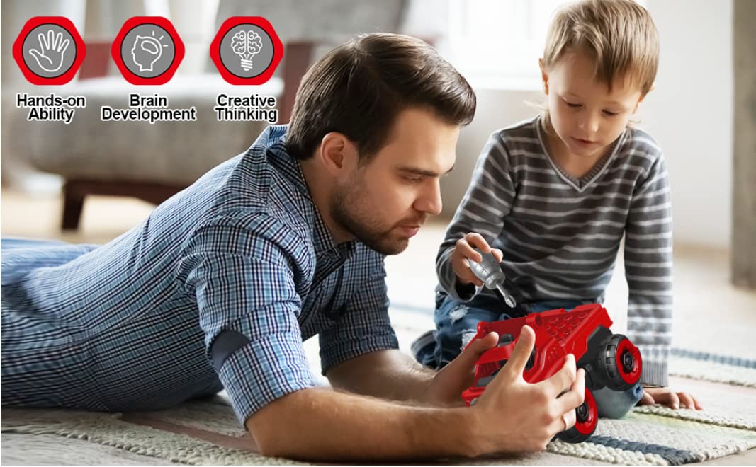 MISCO Toys Kids 25pc DIY car Building Modeling Kits, STEM Model Building Toys for Kids, Build Your own car kit for Toddlers, Educational and Fun Gift