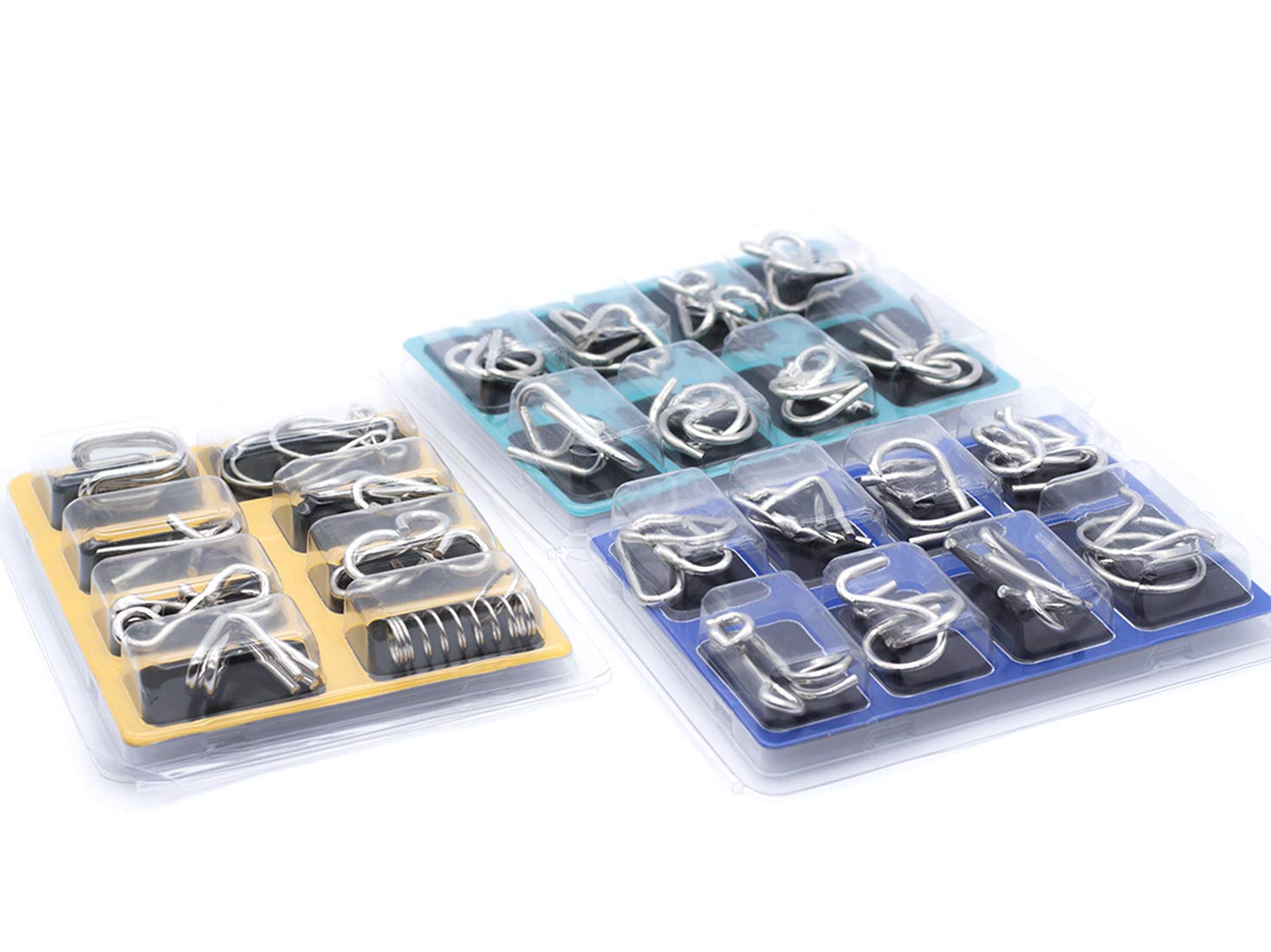 Set of 24 Metal Puzzles Brain Teasers for Adults Bent Nail Puzzle Chinese Brain Toys for Dementia Patients by Kvvdi