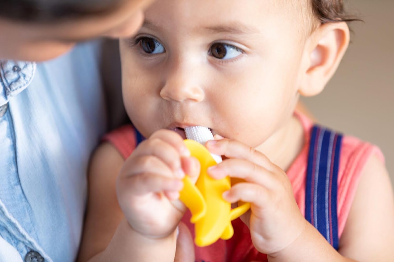 Nuby NanaNubs Banana Silicone Infant Toothbrush - Gum Massager - Soft Bristles - Silicone - 3+ Months