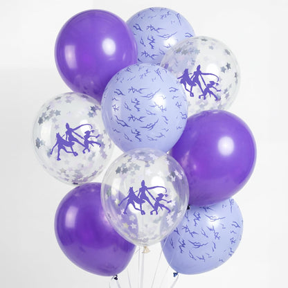 xo, Fetti Kpop Party Balloons - 24 Latex Balloons | Kpop Concert, Girl Group Party, Purple, Iridescent, Confetti, Birthday, Glam