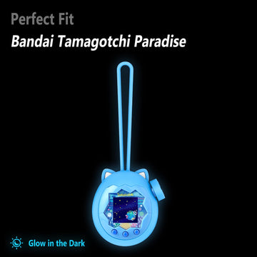 Geiomoo Silicone Cover for Tamagotchi Paradise Case Interactive Virtual Pet, Soft Flexible Scratch Resistant Protective (Luminous Blue)