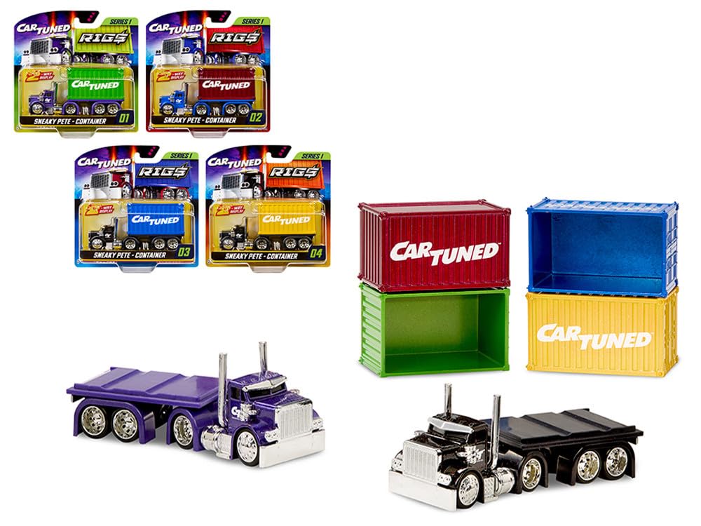 CARTUNED Rigs Container Case Series 1 Set of 4 Pieces Diecast Model Cars 559313