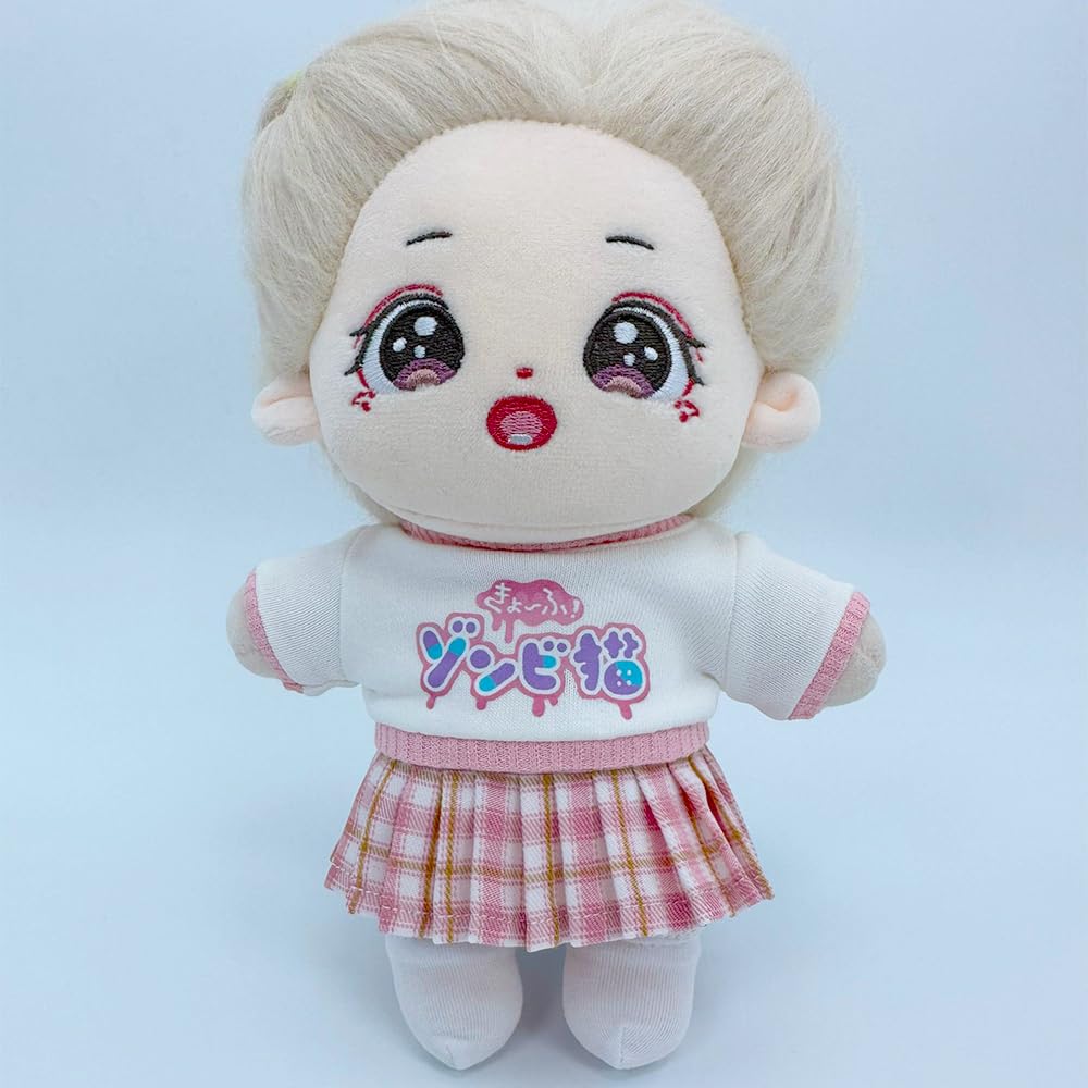 niannyyhouse 15cm 20cm Plush Doll Clothes T-Shirt Skirt Socks 6in 8in Stuffed Plush Toy Dress Up (Pink-20cm)