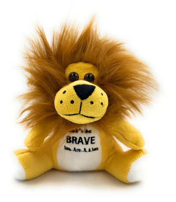 Plush Lion Stuffed Animal 6 Inch Positive Lion Hairy Lioncel Toy Let's Be Brave Gift Super Soft Plushes for Kids Boys and Girls