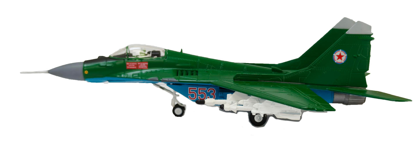 LATUROP 1/100 MIG-29A Fighter Jet Model, Metal Pre-Assembled Aircraft, Alloy Simulation Airplane for Collection and Gift.