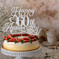 YUINYO Silver Glitter Happy 60th Anniversary Cake Toppers