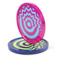 Vivid Two-Tone Air Hockey Pucks (2-Pack) | Wear-Proof Molded Psychedelic Patterns and Designs | Large 3.25-inch Pucks for Standard Air Hockey Tables |