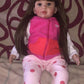 Angelbaby Doll Reborn Toddler Girls Dolls 24 Inch 60cm Soft Silicone Baby Dolls Looks Real Long Hair Weighted Huggable Vinyl Toys Birthday Festival