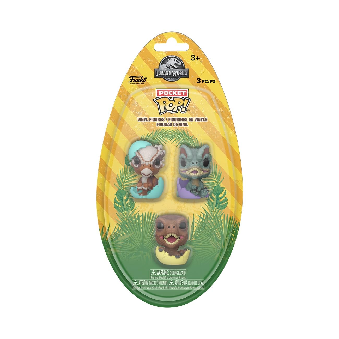 Funko Pop! Pocket Egg: Jurassic Park Spring - Baby Raptor, Dilophosaurus, and Stygimoloch - Collectable Vinyl Figure - Gift Idea - Official