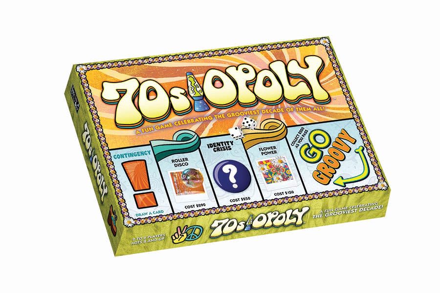 70s-Opoly Board Game - A Fun Property Trading Game Celebrating the Grooviest Decade of Them All! - for 2 to 6 Players Ages 8 and up
