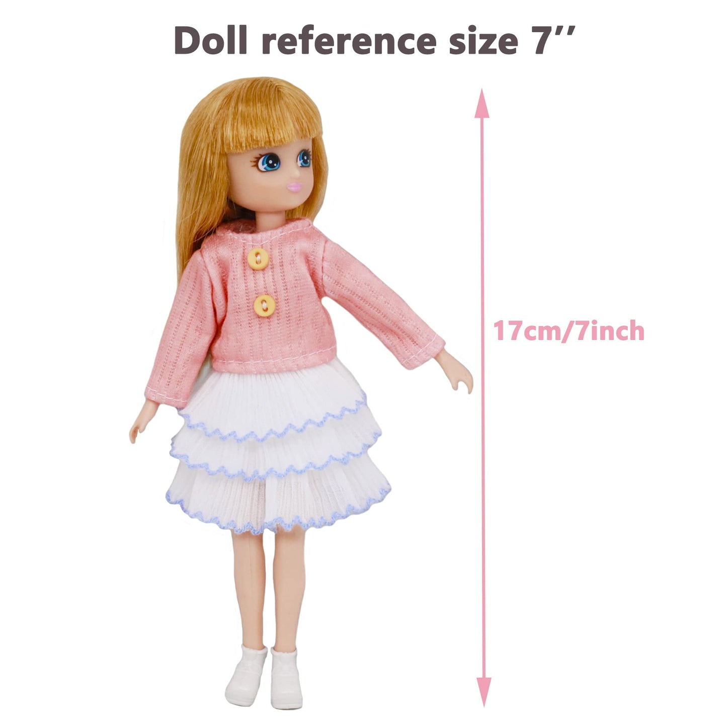 10 Sets Mini Doll Clothes Dress Outfits for 6-7 inch Girl Dolls Dress-up Accessories Kids Toys Birthday Gifts