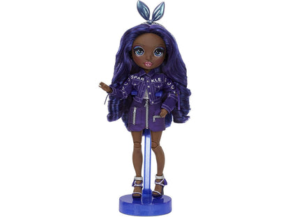 Rainbow High Krystal Bailey - Indigo (Dark Purple) Fashion Doll with 2 Outfits to Mix & Match and Doll Accessories, and Toy for Kids 6-12 Years Old