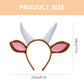 Goat Ears Headband With Horns Plush Animal Ears Headwear Cosplay Costume Accessory for Halloween Christmas Carnival Theme Party