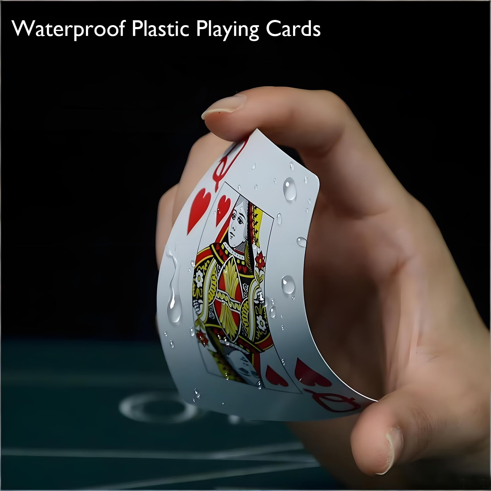 KEAIDUO Waterproof Poker Cards 100% Plastic - Washable PVC Playing Cards Deck - Durable, Spill Proof & Smooth Shuffle for Casino Game Night, Travel