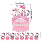 25Pcs Kitty Cake Decorations with 24pcs Cupcake Toppers, 1pcs Happy Birthday Cake Topper, Cartoon Themed Party Supplies, Perfect for Birthday Party