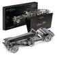 Model Car Kit 3D Model kit Glorious Cabrio2 - Moving Wind-Up Retro Car Collectible | 3D Puzzle for Adults - Metal DIY Kit | DIY Construction Set