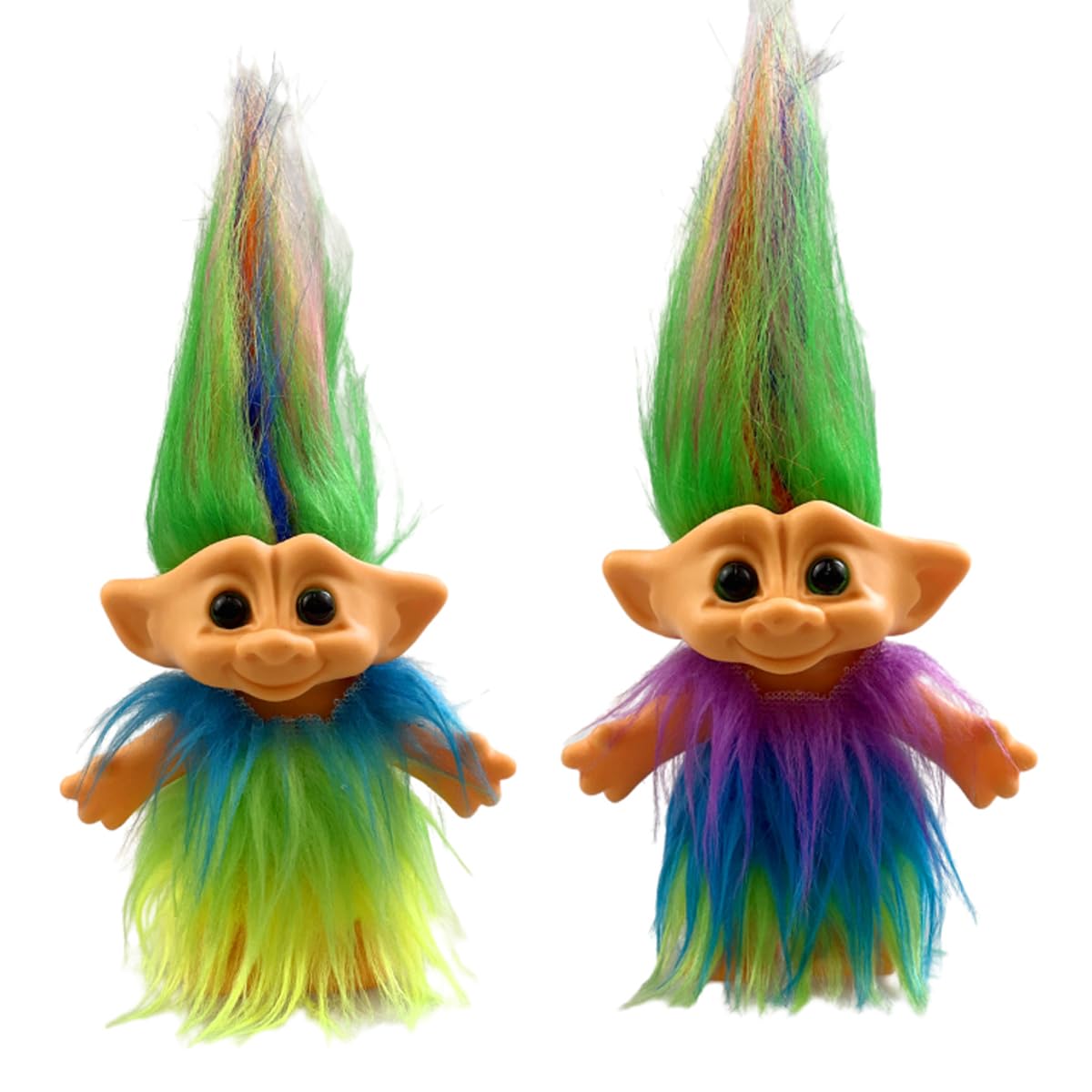 Yintlilocn 2pcs 3.9" Retro Vintage Troll Dolls Set Lucky Troll Doll